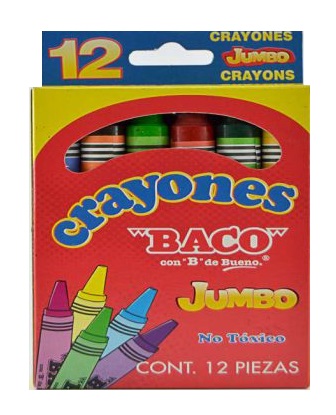 Imagen 1 del producto “Crayones BACO JUMBO 65483. Surtido con 12 Piezas Colores Variados. - ”