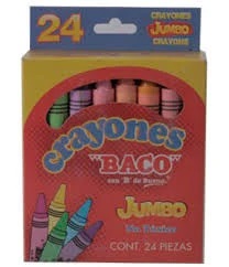 Imagen 1 del producto “Crayones BACO JUMBO 65490. Surtido con 24 Piezas Colores Variados. - ”