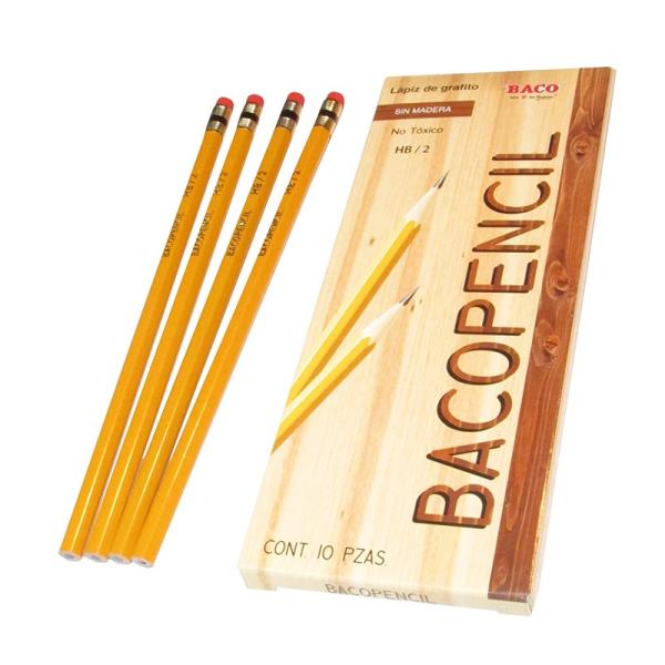 Imagen 1 del producto “Lápiz de Grafito BACO BACOPENCIL 53312. Dureza 2HB. Plegadiza con 10 Piezas - ”