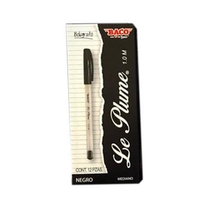 Imagen 1 del producto “Bolígrafo BACO LEPLUME 53404 Negro. Plegadiza con 12 Piezas. Punto Medio 1.00 mm - ”