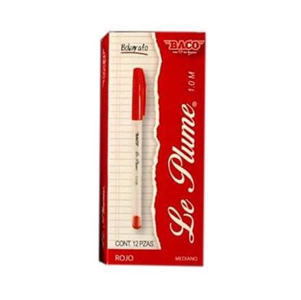 Imagen 1 del producto “Bolígrafo BACO LEPLUME 53411 Rojo. Plegadiza con 12 piezas. - ”