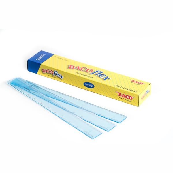 Imagen 1 del producto “Regla Irrompible BACO R5400 49995. Plegadiza con 25 Piezas. Longitud 30 cm Graduada en Centímetros y Pulgadas - ”