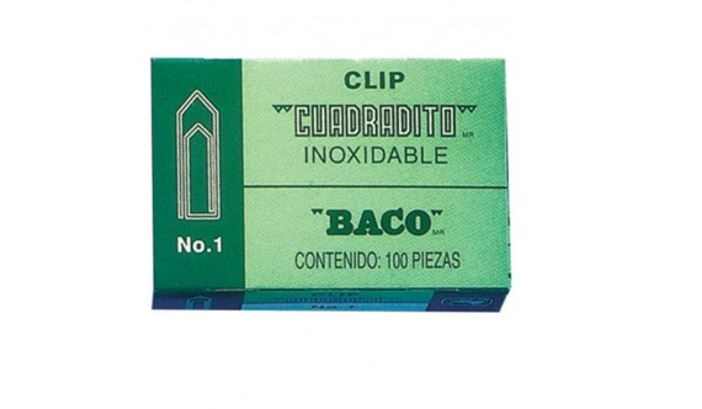 Imagen 1 del producto “Clip. Clip BACO #1 No de Parte 12067. Caja con 100 Piezas Niqueladas. - ”