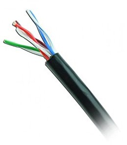 Imagen 1 del producto “Bobina UTP CAT5e para exterior sin GEL - 4 pares, 24 AWG, bobina de 305 mts, 100  cobre, color negro ”