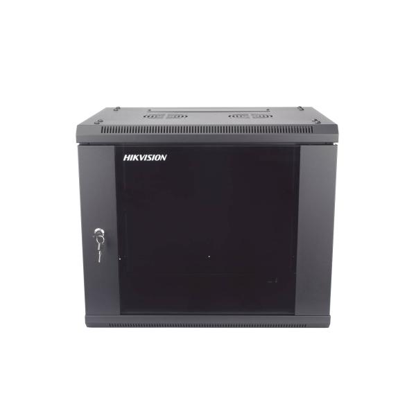 Imagen 1 del producto “Gabinete para montaje en pared o piso DS-XS6409-S/B - puerta de cristal templado resistente, cuerpo fijo, 9 unidades de rack, 19, fabricado en acero ”