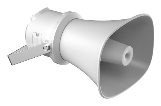 Imagen 1 del producto “Bocina (Altavoz IP ) | Tipo Trompeta | 7 Watts | PoE+ | Exterior IP67 | Metal | Voceo en tiempo real | Calendarización de audios | Entrada de alarma - ”