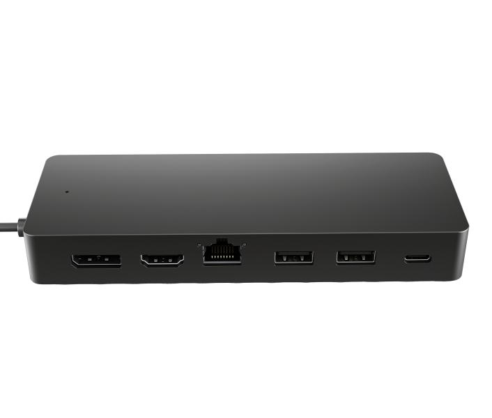 Imagen 1 del producto “Hub multipuerto USB-C universal HP (50H55UT);  1 HDMI 2.0 - 1 DisplayPort 1.2, 2 puertos USB-A, 1 puerto USB-C, 1 puerto de transferencia USB-C y 1 puerto E ”