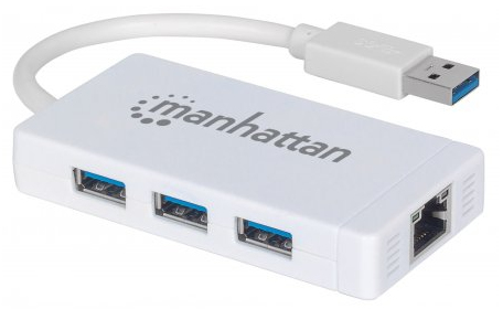 Imagen 1 del producto “507578 Hub de 3 puertos USB 3.0 con Adaptador Gigabit Ethernet para UltraBook y Macbook - ”