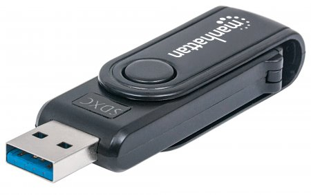 Imagen 1 del producto “Lector de Tarjetas MANHATTAN 101981 - 5000 Mbit/s, Negro, USB 3.0 ”