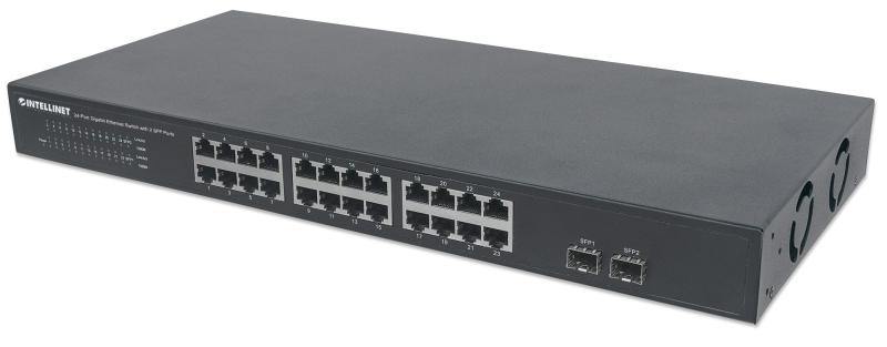 Imagen 1 del producto “Switch INTELLINET 561044 - Negro, 24 puertos, 10/ 100/ 1000 Auto MDI-X ”