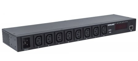 Imagen 1 del producto “Barra Multicontactos INTELLINET 8 salidas para montaje en rack de 19