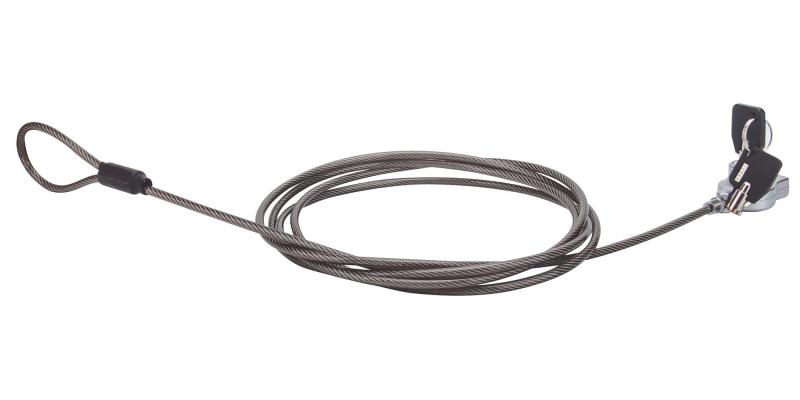 Imagen 1 del producto “440295 Candado de Seguridad Wedge N17 para Portátiles - cable de acero, forro de PVC transparente, incluye dos llaves, 2 m ”