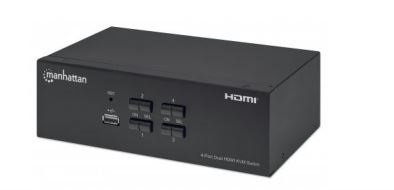 Imagen 1 del producto “Switch KVM HDMI  MANHATTAN 153539 - Negro, HDMI, 4 ”