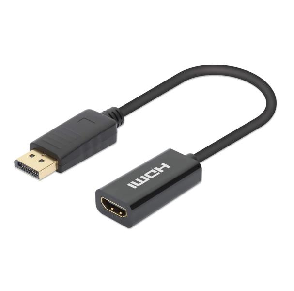 Imagen 1 del producto “153713 Adaptador  DisplayPort macho a HDMI hembra con dongle - negro Resoluciones de hasta Ultra Alta Definición (UHD) 4K 60Hz ”