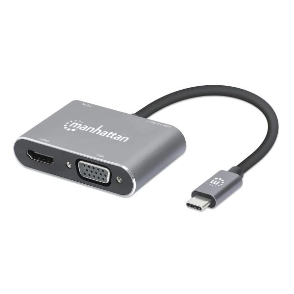 Imagen 1 del producto “130691 Docking Station de USB-C a HDMI y VGA - 4 en 1, con suministro de energía, Crea una configuración de doble pantalla. ”