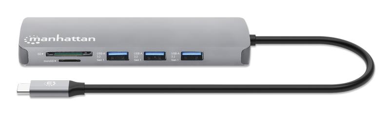 Imagen 1 del producto “Docking Station USB-C 9 en 1 con HDMI 4K y PD 100 W (190459) MANHATTAN - ”