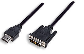 Imagen 1 del producto “372503 Cable HDMI Macho a DVI-D 24+1 Macho - Enlace Dual, Negro, 1.8m. ”