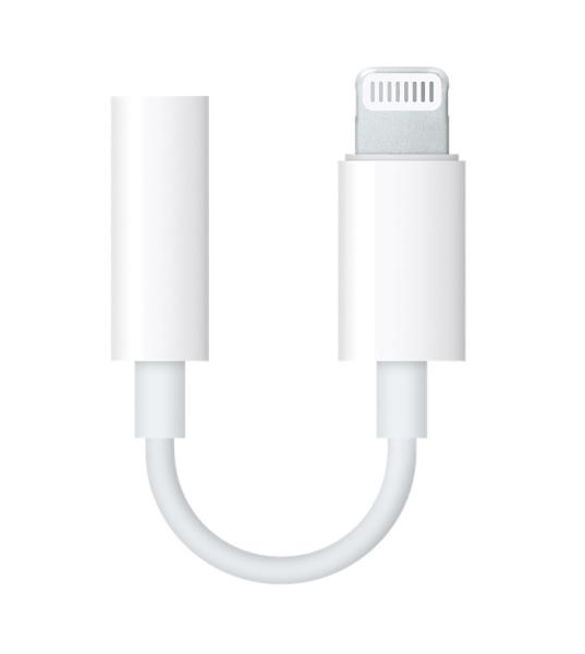 Imagen 1 del producto “Adaptador de Lighning a Jack de 3.5 mm APPLE MMX62AM/A - Color blanco, Apple, Adaptadores ”