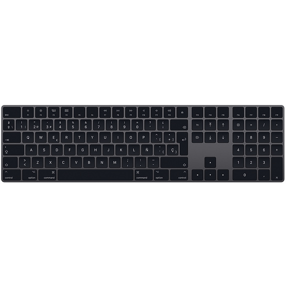 Imagen 1 del producto “Teclado APPLE MRMH2E/A - USB + Bluetooth, QWERTY, Negro, Gris, PC/server ”