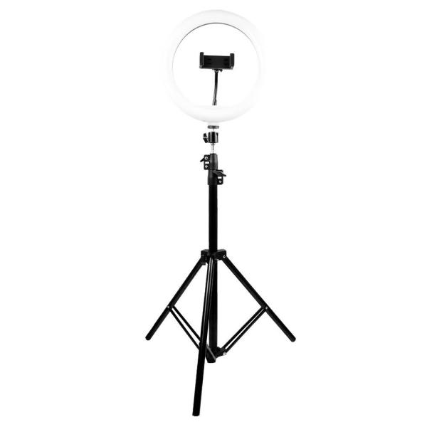 Imagen 1 del producto “PC-120407 Aro de luz led 10 Pulgadas con base expandible y tripié para Streaming Lumeria | PERFECT CHOICE - ”