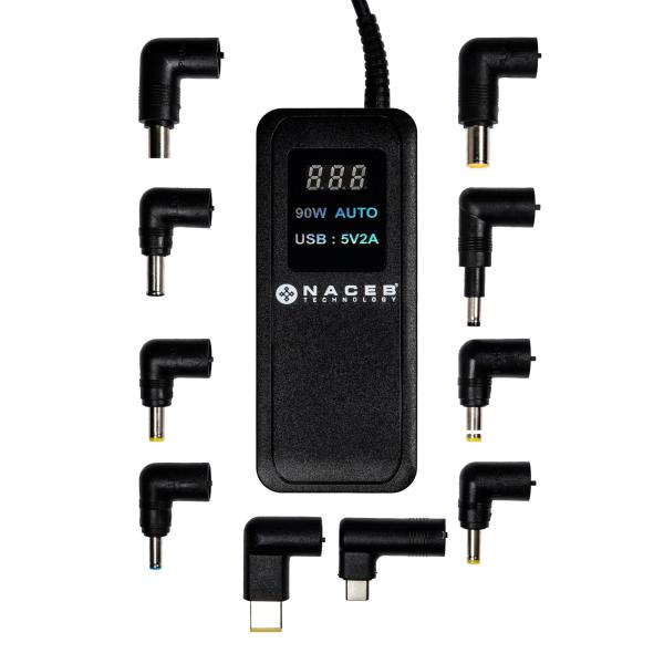 Imagen 1 del producto “Adaptador de corriente Naceb Technology - Negro, Adaptador de corriente, Universal ”