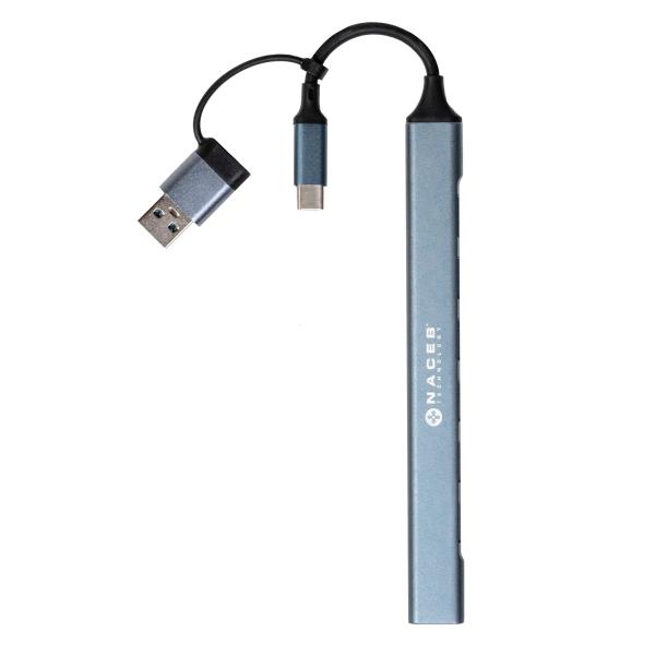 Imagen 1 del producto “NACEB Hub Usb-C/A A 7 Puertos 1*Usb 3.0 - 6*Usb2.0 NA-0125 ”
