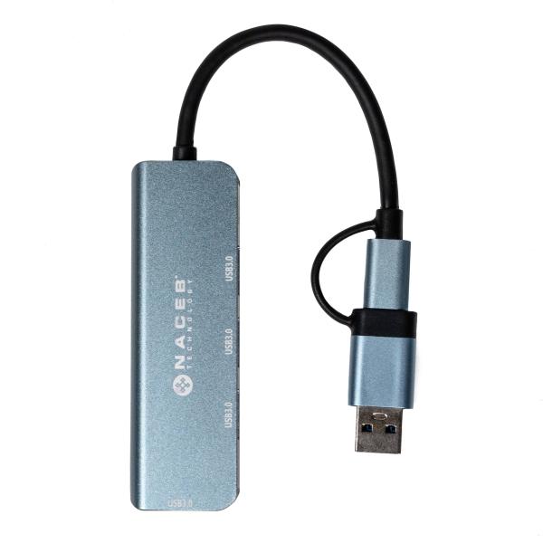 Imagen 1 del producto “NACEB Hub Usb-C/A A 4 Puertos Usb 3.0 NA-0126 - ”