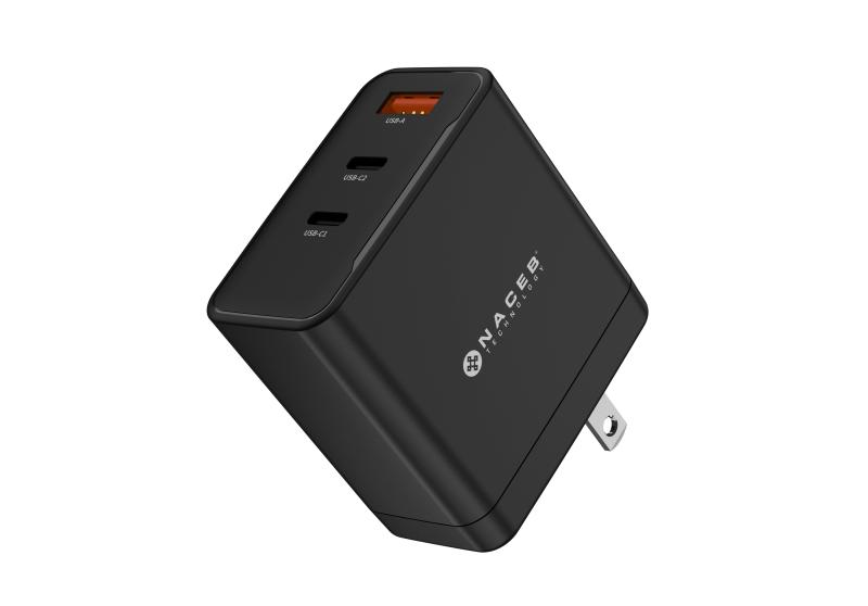 Imagen 1 del producto “NACEB CARGADOR DE PARED GaN USB-A + USB-C + USB-C 65W NA-0144 - ”