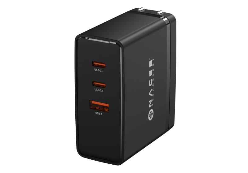 Imagen 1 del producto “NACEB CARGADOR DE PARED GaN USB-A + USB-C + USB-C 100W NA-0145 - ”