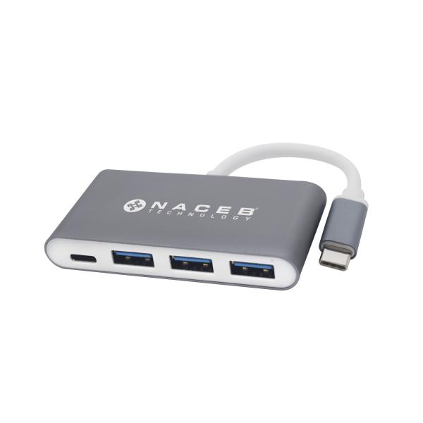 Imagen 1 del producto “Adaptador NACEB HUB TIPO C A USB 3.0 NA-0112 - ”