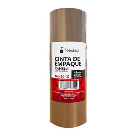 Imagen 1 del producto “Cinta de Empaque Canela Nextep NE-604C Uso General  48mm x 50 mts  paquete con 6 piezas - ”