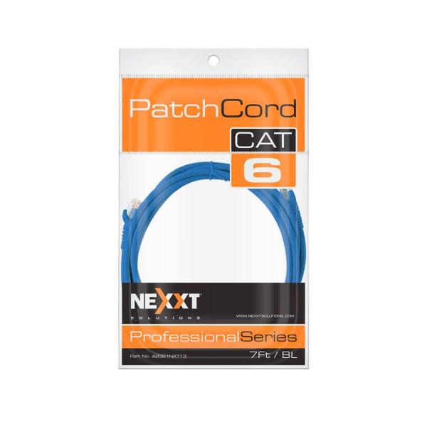 Imagen 1 del producto “Cable patch cord Cat.6 UTP - multifilar, con revestimiento tipo CM, 2.10M, Azul 24AWG ”