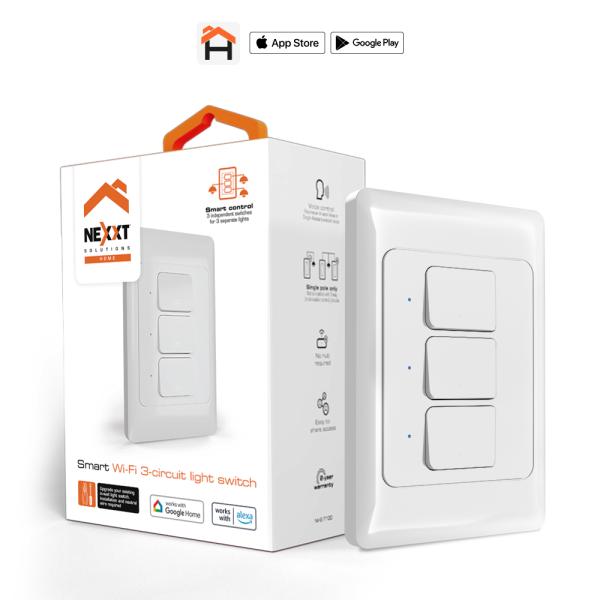 Imagen 1 del producto “Interruptor de 3 circuitos inteligente con conexión Wi-Fi - ”
