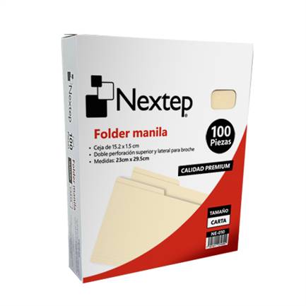 Imagen 1 del producto “Folder Manila Nextep NE-010 Económico con 100 piezas tamaño carta medidas 29.5cm por 23 cm - ”