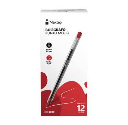 Imagen 1 del producto “Bolígrafo Nextep NE-060R punta 0.1 color Rojo con 12 piezas - ”
