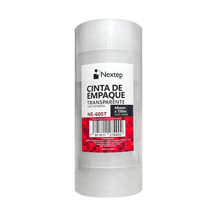 Imagen 1 del producto “Cinta de Empaque Transparente Nextep NE-605T Uso General 48mm x 150mm con 6 piezas - ”