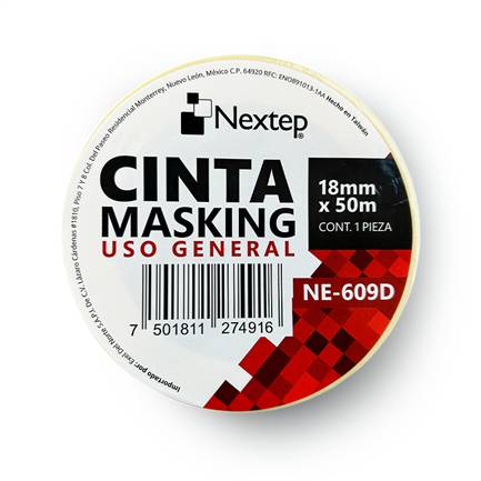 Imagen 1 del producto “Cinta Masking Tape Nextep NE-609D Uso General 18mm x 50mm metros - ”