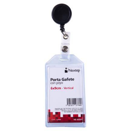 Imagen 1 del producto “Porta Gafete Plástico Flexible Vertical Nextep NE-352HY 6x9 con Broche de Yoyo 12 piezas color azul o Negro según disponibilidad - ”