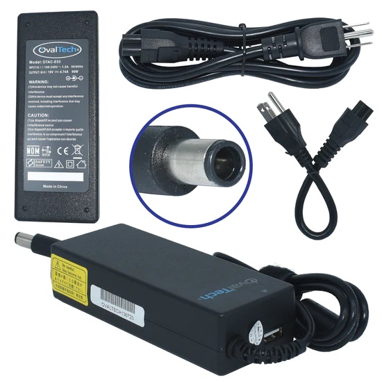 Imagen 1 del producto “Cargador / Adaptador para Laptop OTAC-E53 OVALTECH de 90W 19V-4.74A (7.4*5.0) - ”