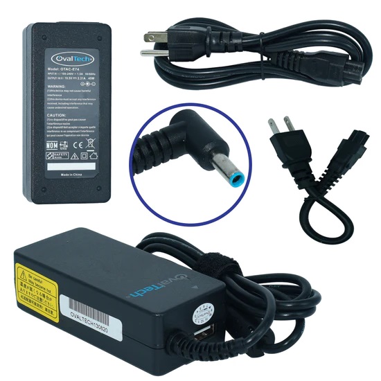 Imagen 1 del producto “Cargador / Adaptador para Laptop OTAC-E74 OVALTECH de 45W 19.5V 2.31A (4.5*3.0) - ”