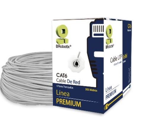 Imagen 1 del producto “Bobina UTP - Cat6, 305 m, Interior, Gris, CCA, BROBOTIX 062435 ”