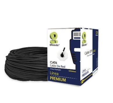 Imagen 1 del producto “Bobina UTP - Exterior, Doble Forro BROBOTIX 176122, 100 m, Negro, Exterior, Cat6, CCA ”