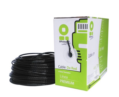 Imagen 1 del producto “Bobina UTP - CAT5e, 100 m, Exterior Con Gel, Negro, CCA, BROBOTIX 181005 ”