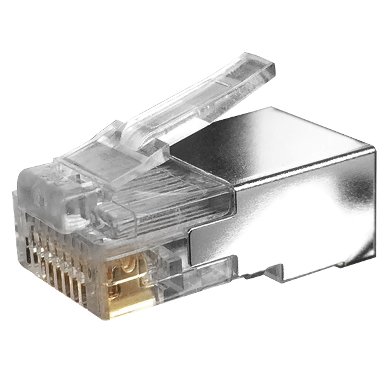 Imagen 1 del producto “PLUG  CAT6 RJ45 - BLINDADO, 100 PIEZAS, TRANSPARENTE 177077 ”