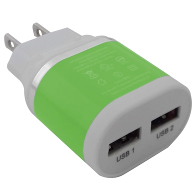 Imagen 1 del producto “CARGADOR BROBOTIX 2 PTS USB 161264V - Verde, Pared, Corriente alterna, 5 V ”