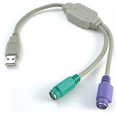 Imagen 1 del producto “Convertidor USB a PS2 BROBOTIX - USB, PS/2, 0, 22m, Gris ”
