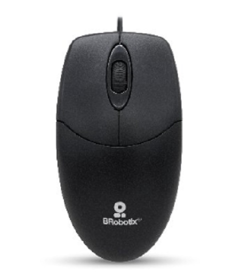 Imagen 1 del producto “Mouse Básico USB BROBOTIX 497202 - Negro, 3 Botones, Alámbrico, Óptico ”
