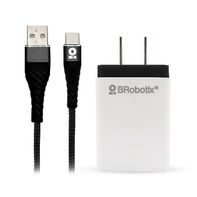 Imagen 1 del producto “CARGADOR BROBOTIX USB C/CABLE TIPO C CARGA RÁPIDA 963325 - Negro, Pared, 5 V, 1 ”