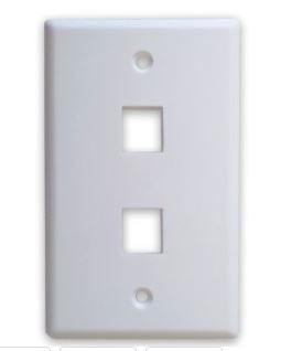 Imagen 1 del producto “TAPA - FACEPLATE DE 2 PANELES PARA JACK - UNIVERSAL, STANDARD, BLANCO, BROBOTIX 251702 ”