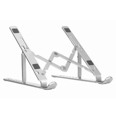 Imagen 1 del producto “Soporte de Aluminio - Plegable, 7 Angulos Ajustables p/Laptop, Tablet, Celular, 1.8 a 17 Pulgadas, BROBOTIX 263564 ”